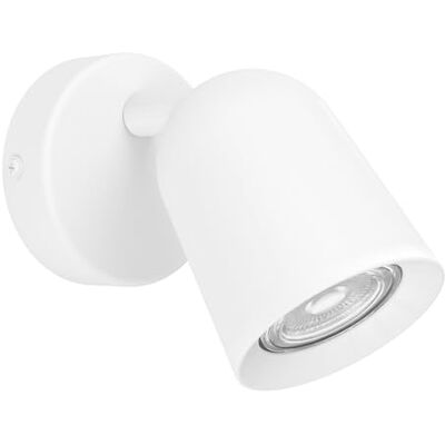 EGLO Spot Wandlampe Camaldoli, Wandleuchte innen, Leselampe mit flexiblem Strahler, Wandstrahler schwenkbar aus weißem Stahl, GU10 Fassung EGLO Spot Wandlampe Camaldoli, Wandleuchte innen, Leselampe mit flexiblem Strahler, Wandstrahler schwenkbar aus weißem Stahl, GU10 Fassung