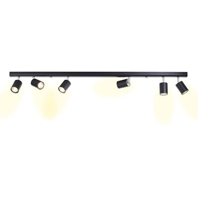 Lightbox Deckenlampe LED 6 flammig Decken-Strahler mit schwenkbaren Spots Lampe für Wohnzimmer, Küche oder Schlafzimmer (innen) 6 x GU10 Fassung aus Metall in Schwarz Lightbox Deckenlampe LED 6 flammig Decken-Strahler mit schwenkbaren Spots Lampe für Wohnzimmer, Küche oder Schlafzimmer (innen) 6 x GU10 Fassung aus Metall in Schwarz