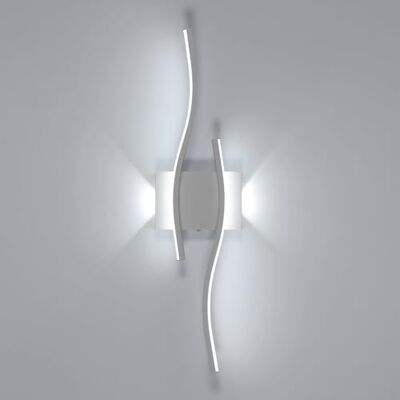 Goeco LED Wandleuchte Innen, 20W 59 cm Lange Wandlampe mit 2 Fimmige aus Acryl 6500K Kaltweißes Licht, Modern Gebogenen LED Wandbeleuchtung für Flur Wohnzimmer Schlafzimmer, Weiß Goeco LED Wandleuchte Innen, 20W 59 cm Lange Wandlampe mit 2 Fimmige aus Acryl 6500K Kaltweißes Licht, Modern Gebogenen LED Wandbeleuchtung für Flur Wohnzimmer Schlafzimmer, Weiß