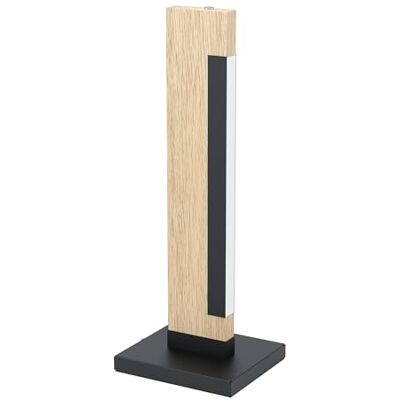 EGLO LED Tischlampe Camacho, 1 flammige Tischleuchte dimmbar, Nachttischlampe aus Stahl, Holz und Kunststoff, Wohnzimmerlampe in Schwarz, Natur, Weiß, Lampe mit Touch-Dimmer EGLO LED Tischlampe Camacho, 1 flammige Tischleuchte dimmbar, Nachttischlampe aus Stahl, Holz und Kunststoff, Wohnzimmerlampe in Schwarz, Natur, Weiß, Lampe mit Touch-Dimmer