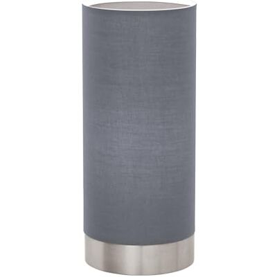 EGLO Tischlampe Pasteri, 1 flammige Textil Tischleuchte, Nachttischlampe aus Stahl und Stoff, Farbe: Nickel matt, grau, Fassung: E27, inkl. Touch, H: 22,5 cm EGLO Tischlampe Pasteri, 1 flammige Textil Tischleuchte, Nachttischlampe aus Stahl und Stoff, Farbe: Nickel matt, grau, Fassung: E27, inkl. Touch, H: 22,5 cm