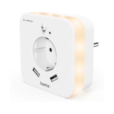 Hama LED Nachtlicht mit Bewegungsmelder und Steckdose (2x USB A, Steckdosenlicht, Lichtsensor, Abschaltautomatik, Orientierungslicht, für Babys, Kinder, Erwachsene, Schlummerlicht) Hama LED Nachtlicht mit Bewegungsmelder und Steckdose (2x USB A, Steckdosenlicht, Lichtsensor, Abschaltautomatik, Orientierungslicht, für Babys, Kinder, Erwachsene, Schlummerlicht)