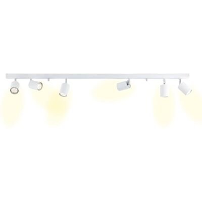 Lightbox LED Deckenlampe 6 flammig 9 x 119 x 15 cm Decken-Strahler mit schwenkbaren Spots Lampe für Wohnzimmer, Küche oder Schlafzimmer (innen) 6 x GU10 Fassung aus Metall in Weiß Lightbox LED Deckenlampe 6 flammig 9 x 119 x 15 cm Decken-Strahler mit schwenkbaren Spots Lampe für Wohnzimmer, Küche oder Schlafzimmer (innen) 6 x GU10 Fassung aus Metall in Weiß