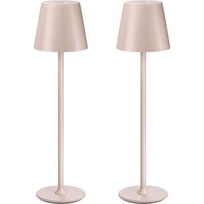 UPXNBOR LED Tischlampe Kabellos 2 Stück, Dimmbare Nachttischlampe Touch, Akku Tischleuchte Kabellos, Indoor Outdoor Tischlampe Akku, 3-stufig Warmlicht, IP54 Wasserdicht, Vollmetallgehäuse, Beige-Rosé UPXNBOR LED Tischlampe Kabellos 2 Stück, Dimmbare Nachttischlampe Touch, Akku Tischleuchte Kabellos, Indoor Outdoor Tischlampe Akku, 3-stufig Warmlicht, IP54 Wasserdicht, Vollmetallgehäuse, Beige-Rosé
