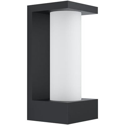EGLO LED Außen-Wandlampe Cividino, 1 flammige Außenleuchte, Wandleuchte aus Aluminium-Guss in Schwarz und satiniertem Glas in Weiß, Außenlampe warmweiß, IP44 EGLO LED Außen-Wandlampe Cividino, 1 flammige Außenleuchte, Wandleuchte aus Aluminium-Guss in Schwarz und satiniertem Glas in Weiß, Außenlampe warmweiß, IP44