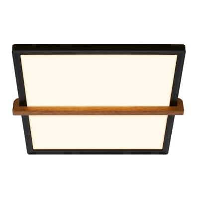 BRILONER LED Deckenlampe mit Holz, indirektes Licht, 3.000K warmweiß, Lampe, Deckenleuchte, Wohnzimmerlampe, LED Panel, Küchenlampe, Deckenbeleuchtung, 29 x 31,5 x 4 cm, Schwarz BRILONER LED Deckenlampe mit Holz, indirektes Licht, 3.000K warmweiß, Lampe, Deckenleuchte, Wohnzimmerlampe, LED Panel, Küchenlampe, Deckenbeleuchtung, 29 x 31,5 x 4 cm, Schwarz