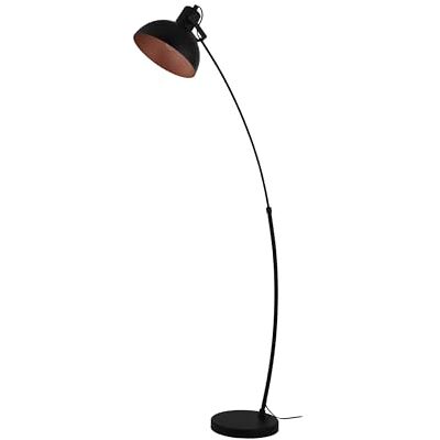 EGLO Stehlampe Jaafra, Lampe Wohnzimmer, Standleuchte gebogen, Wohnzimmerlampe aus Metall in Schwarz und Kupfer, E27 Fassung EGLO Stehlampe Jaafra, Lampe Wohnzimmer, Standleuchte gebogen, Wohnzimmerlampe aus Metall in Schwarz und Kupfer, E27 Fassung