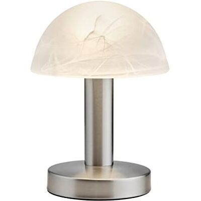 Trio Leuchten LED Tischleuchte Fynn II 599110107, Metall Nickel matt, Glas alabasterfarbig weiß, inkl. 1x E14 4.9 Watt LED, Touch-Me-Funktion (4-fach schaltbar, 3 Helligkeitsstufen), Höhe 21cm Trio Leuchten LED Tischleuchte Fynn II 599110107, Metall Nickel matt, Glas alabasterfarbig weiß, inkl. 1x E14 4.9 Watt LED, Touch-Me-Funktion (4-fach schaltbar, 3 Helligkeitsstufen), Höhe 21cm