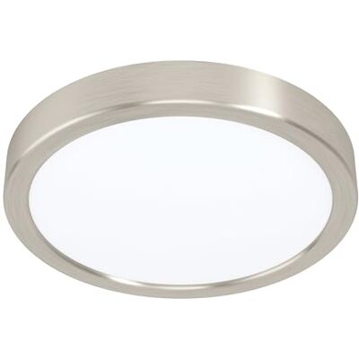 EGLO LED Deckenleuchte Fueva 5, Ø 21 cm, 1 flammige Aufbauleuchte aus Stahl und einer Kunststoff Leuchtfläche, Deckenlampe in Nickel-Matt, Weiß, LED Aufbaulampe warmweiß EGLO LED Deckenleuchte Fueva 5, Ø 21 cm, 1 flammige Aufbauleuchte aus Stahl und einer Kunststoff Leuchtfläche, Deckenlampe in Nickel-Matt, Weiß, LED Aufbaulampe warmweiß