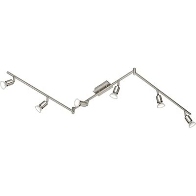 RL LIVE YOUR LIGHT Reality Leuchten LED Spotleuchte 6-flammig, EEK A, nickel matt, inklusiv 6 x GU10/2.5 W, 150 lm, 3000 k, 3 x 50 cm R82946107, Nichel Opaco RL LIVE YOUR LIGHT Reality Leuchten LED Spotleuchte 6-flammig, EEK A, nickel matt, inklusiv 6 x GU10/2.5 W, 150 lm, 3000 k, 3 x 50 cm R82946107, Nichel Opaco