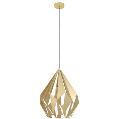 EGLO Pendelleuchte Esstisch Carlton, Vintage Hängelampe für Wohnzimmer und Esszimmer, Esszimmerlampe aus Metall in gold, Lampe hängend mit E27 Fassung, Ø 38,5 cm EGLO Pendelleuchte Esstisch Carlton, Vintage Hängelampe für Wohnzimmer und Esszimmer, Esszimmerlampe aus Metall in gold, Lampe hängend mit E27 Fassung, Ø 38,5 cm