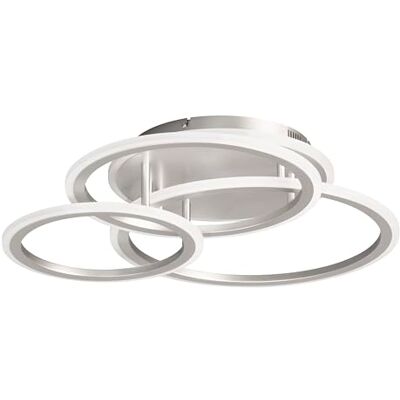 Fischer & Honsel Deckenleuchte, Gelder nickelfarben matt L: 60 cm, B: 50,5 cm, A: 12 cm mit Fernbedienung stufenlos dimmbar, RGBW stufenlos einstellbar 1x LED 45W + 4W RGB 2700/6500 K 6300 lm Fischer & Honsel Deckenleuchte, Gelder nickelfarben matt L: 60 cm, B: 50,5 cm, A: 12 cm mit Fernbedienung stufenlos dimmbar, RGBW stufenlos einstellbar 1x LED 45W + 4W RGB 2700/6500 K 6300 lm