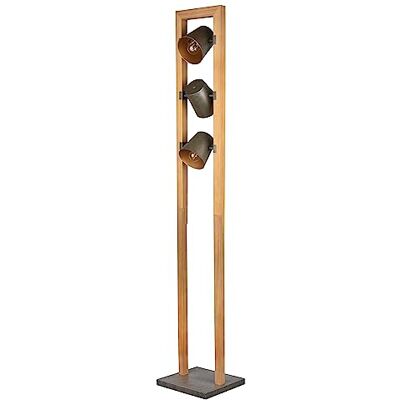 Trio Leuchten Stehleuchte Bell 401900367, Holz Natur, Metall Nickel antik/goldfabig exkl. 3x E14, Gold Trio Leuchten Stehleuchte Bell 401900367, Holz Natur, Metall Nickel antik/goldfabig exkl. 3x E14, Gold