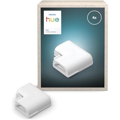 Philips Hue Flux LED-Strip Light-Eckverbinder, Zubehör, 90-Grad-Verlängerung, flexible Innenbeleuchtung, gleichmäßiges Licht, einfache Installation, 4er-Pack Philips Hue Flux LED-Strip Light-Eckverbinder, Zubehör, 90-Grad-Verlängerung, flexible Innenbeleuchtung, gleichmäßiges Licht, einfache Installation, 4er-Pack