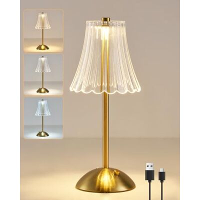 HARPER LIVING Wiederaufladbare Tischlampe, LED Schreibtischlampe mit Akku, 3 Farben & dimmbar, Nachttischleselampe in poliertem Gold, kabellose Touch-Lampe für Schlafzimmer, Wohnzimmer HARPER LIVING Wiederaufladbare Tischlampe, LED Schreibtischlampe mit Akku, 3 Farben & dimmbar, Nachttischleselampe in poliertem Gold, kabellose Touch-Lampe für Schlafzimmer, Wohnzimmer