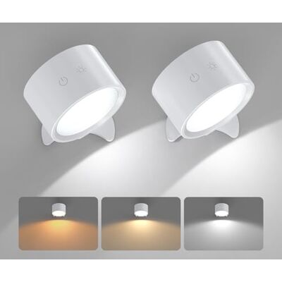 Smiling Shark Kabellose Wandleuchten Innen 2 Stück, USB Wandlampen Akku Aufladbar Dimmbar mit Fernbedienung 360° Drehbare Magnetische Wandlichten Ohne Bohren für Wohnzimmer Schlafzimmer, Weiß Smiling Shark Kabellose Wandleuchten Innen 2 Stück, USB Wandlampen Akku Aufladbar Dimmbar mit Fernbedienung 360° Drehbare Magnetische Wandlichten Ohne Bohren für Wohnzimmer Schlafzimmer, Weiß