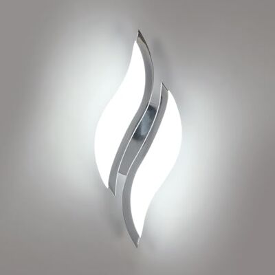 Goeco LED Wandleuchten Modern, 12W LED Wandlampe Nachtlampe Innen Kaltweißes Licht 6500K, Kreative Blattförmige Wandleuchte mit Acryl-Lampenschirm für Flur Treppenhaus Wohnzimmer Schlafzimmer, Chrom Goeco LED Wandleuchten Modern, 12W LED Wandlampe Nachtlampe Innen Kaltweißes Licht 6500K, Kreative Blattförmige Wandleuchte mit Acryl-Lampenschirm für Flur Treppenhaus Wohnzimmer Schlafzimmer, Chrom