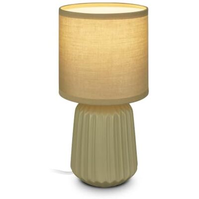 BRILONER Nachttischlampe Keramikfuß Kabelschalter Grün 13x27 cm E14 Fassung max. 25W mit Stecker Stoffschirm Tischlampe Leselampe Tischleuchte Wohnzimmerlampe Schlafzimmer Deko Wohnzimmer BRILONER Nachttischlampe Keramikfuß Kabelschalter Grün 13x27 cm E14 Fassung max. 25W mit Stecker Stoffschirm Tischlampe Leselampe Tischleuchte Wohnzimmerlampe Schlafzimmer Deko Wohnzimmer