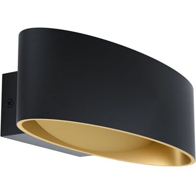 EGLO LED Wandlampe Maccacari, 1 flammige Wandleuchte, Minimalismus, Wandstrahler innen aus Aluminium, Stahl und Kunststoff, Wohnzimmerlampe, Flurlampe in Schwarz, Gold, Transparent EGLO LED Wandlampe Maccacari, 1 flammige Wandleuchte, Minimalismus, Wandstrahler innen aus Aluminium, Stahl und Kunststoff, Wohnzimmerlampe, Flurlampe in Schwarz, Gold, Transparent