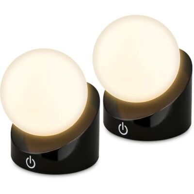 BRILONER 2er Set Mini LED Tischlampe IP54, Touch, Kugel, Schwarz 2er Set, Dimmbar in Stufen, Nachttischlampe, Dekolampe, Outdoor Lampe, Akku Wechselbar, 2W, 150lm, 2.700K, 10x8x9cm, IP54 BRILONER 2er Set Mini LED Tischlampe IP54, Touch, Kugel, Schwarz 2er Set, Dimmbar in Stufen, Nachttischlampe, Dekolampe, Outdoor Lampe, Akku Wechselbar, 2W, 150lm, 2.700K, 10x8x9cm, IP54