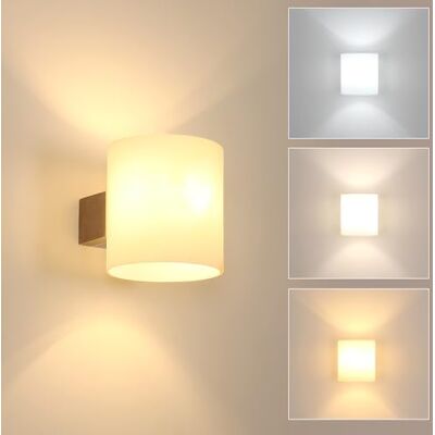 Toolight Wandleuchte Innen Holz, 12W E27 Wandlampe Holz mit Dreifarben-Glühbirne, Modern Industrial Glas Wandbeleuchtung Innen für Schlafzimmer Treppe Flur Wohnzimmer, 3000K/4500K/6500K Toolight Wandleuchte Innen Holz, 12W E27 Wandlampe Holz mit Dreifarben-Glühbirne, Modern Industrial Glas Wandbeleuchtung Innen für Schlafzimmer Treppe Flur Wohnzimmer, 3000K/4500K/6500K