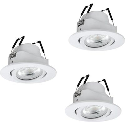 EGLO connect.z Smart-Home 3er-Set LED Einbaustrahler Saliceto-Z, Ø 8,8 cm, flache ZigBee Einbauspots, Matter, App und Sprachsteuerung Alexa, warmweiß-kaltweiß, RGB, dimmbar, weiß EGLO connect.z Smart-Home 3er-Set LED Einbaustrahler Saliceto-Z, Ø 8,8 cm, flache ZigBee Einbauspots, Matter, App und Sprachsteuerung Alexa, warmweiß-kaltweiß, RGB, dimmbar, weiß