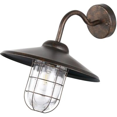 EGLO Außen-Wandlampe Melgoa, 1 flammige Außenleuchte, Wandleuchte aus verzinktem Stahl in Rostoptik und Glas, E27 Fassung, IP44 EGLO Außen-Wandlampe Melgoa, 1 flammige Außenleuchte, Wandleuchte aus verzinktem Stahl in Rostoptik und Glas, E27 Fassung, IP44