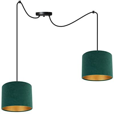 Light Home LH Light-Home Milan Spider Hängelampe Hängeleuchte in Spinnenform Deckenlampe – Spinne Lampe mit 2 Kopf Hängeleuchte aus Metall und Stoff E27 Grün und Gold Light Home LH Light-Home Milan Spider Hängelampe Hängeleuchte in Spinnenform Deckenlampe – Spinne Lampe mit 2 Kopf Hängeleuchte aus Metall und Stoff E27 Grün und Gold