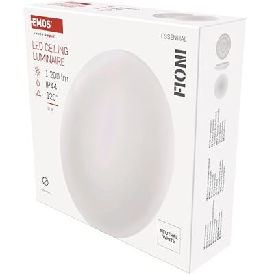 EMOS LED Panel FIONI 12 W, runde 1200 lm Deckenleuchte, wasserdichte IP44 Wandleuchte mit Durchmesser 25,5 cm, ersetzt 80W Glühbirne, Lichtfarbe neutralweiß 4000K, Leuchtdauer 15000 St. EMOS LED Panel FIONI 12 W, runde 1200 lm Deckenleuchte, wasserdichte IP44 Wandleuchte mit Durchmesser 25,5 cm, ersetzt 80W Glühbirne, Lichtfarbe neutralweiß 4000K, Leuchtdauer 15000 St.