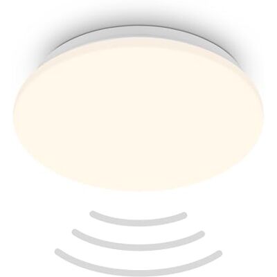 BRILONER LED Deckenlampe mit Bewegungsmelder, warmweiße Lichtfarbe, Dämmerungssensor, LED Lampe, Deckenleuchte, Wohnzimmerlampe, Küchenlampe, Deckenbeleuchtung, Flurlampe, 27 x 6 cm (DxH), Weiß BRILONER LED Deckenlampe mit Bewegungsmelder, warmweiße Lichtfarbe, Dämmerungssensor, LED Lampe, Deckenleuchte, Wohnzimmerlampe, Küchenlampe, Deckenbeleuchtung, Flurlampe, 27 x 6 cm (DxH), Weiß
