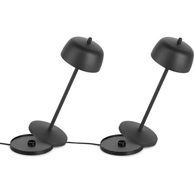 LA VILLE LUMIÈRE Theta 2x Dimmbare LED Akku Tischlampe Kabellose Aufladbar Tischleuche im Italienischem Design, Indoor & Outdoor IP65, 2700-4000K, 9-24 Std. Designed by Zafferano LVL (Schwarz) LA VILLE LUMIÈRE Theta 2x Dimmbare LED Akku Tischlampe Kabellose Aufladbar Tischleuche im Italienischem Design, Indoor & Outdoor IP65, 2700-4000K, 9-24 Std. Designed by Zafferano LVL (Schwarz)