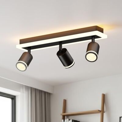 LVWIT LED Deckenstrahler Schwarz, Deckenlampe 3 Flammig Schwenkbar, GU10 Küchenlampe Deckenleuchte Srahler, Modern Deckenspot Lampe für Wohnzimmer, Schlafzimmer, Ohne Leuchtmittel LVWIT LED Deckenstrahler Schwarz, Deckenlampe 3 Flammig Schwenkbar, GU10 Küchenlampe Deckenleuchte Srahler, Modern Deckenspot Lampe für Wohnzimmer, Schlafzimmer, Ohne Leuchtmittel
