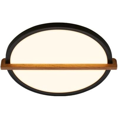 BRILONER LED Deckenlampe mit Holz, indirektes Licht, 3.000K warmweiß, Lampe, Deckenleuchte, Wohnzimmerlampe, LED Panel, Küchenlampe, Deckenbeleuchtung, 29 x 31,5 x 4 cm, Schwarz BRILONER LED Deckenlampe mit Holz, indirektes Licht, 3.000K warmweiß, Lampe, Deckenleuchte, Wohnzimmerlampe, LED Panel, Küchenlampe, Deckenbeleuchtung, 29 x 31,5 x 4 cm, Schwarz