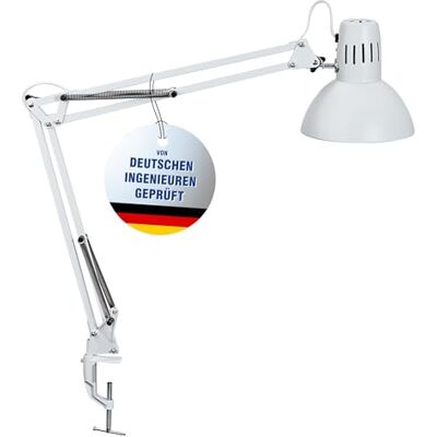 MAUL LED Schreibtischlampe study Verstellbare Klemmleuchte mit Gelenkarm für Büro, Arbeitszimmer und Schreibtisch Elegante Bürolampe aus Metall Inklusive LED-Leuchtmittel Weiß MAUL LED Schreibtischlampe study Verstellbare Klemmleuchte mit Gelenkarm für Büro, Arbeitszimmer und Schreibtisch Elegante Bürolampe aus Metall Inklusive LED-Leuchtmittel Weiß