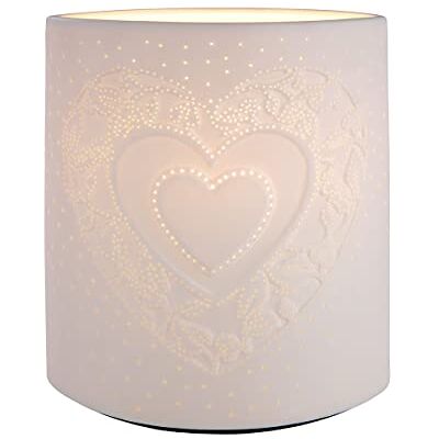 GILDE Lampe Tischlampe Prickellampe Herz Deko Höhe 20 cm GILDE Lampe Tischlampe Prickellampe Herz Deko Höhe 20 cm