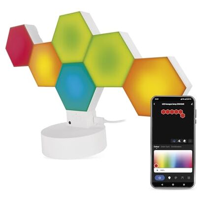 EMOS Hexagon LED Smartlampe RGBIC WiFi Dimmbar EMOS Hexagon LED Smartlampe RGBIC WiFi Dimmbar
