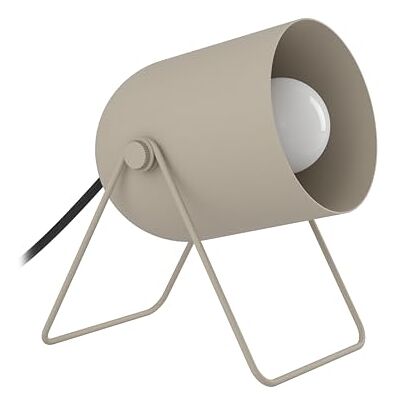 EGLO Tischlampe Tilston, Nachttischlampe mit schwenkbarem Spot, Zimmer Deko, kleine Tischleuchte aus Stahl in Sandfarben, E14 Fassung, L 12,5 cm EGLO Tischlampe Tilston, Nachttischlampe mit schwenkbarem Spot, Zimmer Deko, kleine Tischleuchte aus Stahl in Sandfarben, E14 Fassung, L 12,5 cm