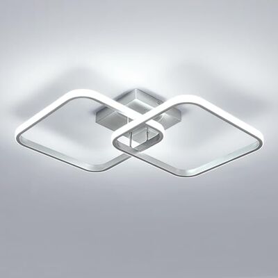 Toolight Deckenlampe LED 42W 4725LM, Deckenlampe LED Wohnzimmer 59cm, Moderne Deckenleuchte Quadratische für Schlafzimmer Wohnzimmer Küche Flur, 6500K Kaltweiß, Silber Toolight Deckenlampe LED 42W 4725LM, Deckenlampe LED Wohnzimmer 59cm, Moderne Deckenleuchte Quadratische für Schlafzimmer Wohnzimmer Küche Flur, 6500K Kaltweiß, Silber