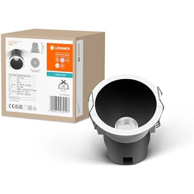 LEDVANCE SPOT TWIST Einbau-Downlight, schwarz, 5W, 350lm, 840 WT, 70mm Durchmesser, kaltweiße Lichtfarbe, bis zu 90% Energieersparnis im Vergleich zu Halogen-Downlights, einfache Montage, 4000K LEDVANCE SPOT TWIST Einbau-Downlight, schwarz, 5W, 350lm, 840 WT, 70mm Durchmesser, kaltweiße Lichtfarbe, bis zu 90% Energieersparnis im Vergleich zu Halogen-Downlights, einfache Montage, 4000K