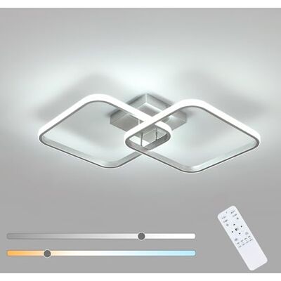 Toolight LED Deckenleuchte Dimmbar 59cm, 50W 5625LM Moderne Deckenlampe mit Fernbedienung, 3000K-6500K Quadratische Acryl-Deckenleuchte für Schlafzimmer, Wohnzimmer, Kinderzimmer, Küche (Silber) Toolight LED Deckenleuchte Dimmbar 59cm, 50W 5625LM Moderne Deckenlampe mit Fernbedienung, 3000K-6500K Quadratische Acryl-Deckenleuchte für Schlafzimmer, Wohnzimmer, Kinderzimmer, Küche (Silber)