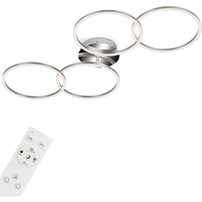BRILONER LED Deckenlampe mit Fernbedienung, dimmbar, einstellbar von warmweiß bis kaltweiß, LED Lampe, Deckenleuchte, Wohnzimmerlampe, Schlafzimmerlampe, Küchenlampe, 95,8x53x10 cm, Aluminiumfarbig BRILONER LED Deckenlampe mit Fernbedienung, dimmbar, einstellbar von warmweiß bis kaltweiß, LED Lampe, Deckenleuchte, Wohnzimmerlampe, Schlafzimmerlampe, Küchenlampe, 95,8x53x10 cm, Aluminiumfarbig