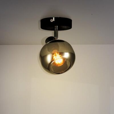 M Ledme Deckenleuchte Serie Glass 1 Spot, LED Innenstrahler für Decken E14, LED Deckenleuchte Innen Schwarz Finish (Leuchtmittel nicht enthalten) M Ledme Deckenleuchte Serie Glass 1 Spot, LED Innenstrahler für Decken E14, LED Deckenleuchte Innen Schwarz Finish (Leuchtmittel nicht enthalten)