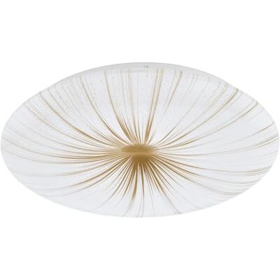 EGLO LED Deckenlampe Nieves 1, Ø 41 cm, Sternenhimmel Deckenleuchte mit Kristall-Effekt, Flurlampe aus Metall und Kunststoff in weiß und Gold, Lampe Decke für Schlafzimmer und Flur, warmweiß EGLO LED Deckenlampe Nieves 1, Ø 41 cm, Sternenhimmel Deckenleuchte mit Kristall-Effekt, Flurlampe aus Metall und Kunststoff in weiß und Gold, Lampe Decke für Schlafzimmer und Flur, warmweiß