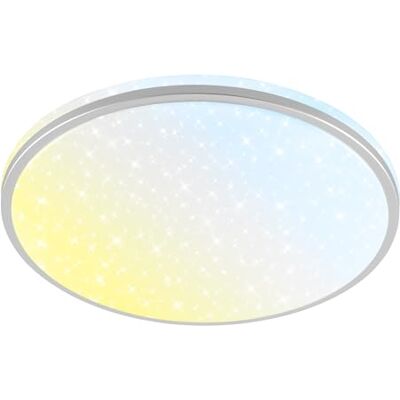 BRILONER LED Bad Deckenlampe mit Fernbedienung, warmweiß bis kaltweiß, IP54 Staub- & Spritzwasserschutz, Sternenhimmel, LED Lampe, Deckenleuchte, Badezimmerlampe, Küchenlampe, 33x6 cm, Chrom-matt BRILONER LED Bad Deckenlampe mit Fernbedienung, warmweiß bis kaltweiß, IP54 Staub- & Spritzwasserschutz, Sternenhimmel, LED Lampe, Deckenleuchte, Badezimmerlampe, Küchenlampe, 33x6 cm, Chrom-matt