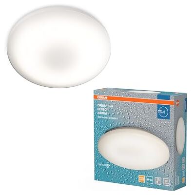 Osram Orbis Sensor-Deckenleuchte Wandleuchte 300mm, spritzwassergeschützte Anbauleuchte in Weiß aus Aluminium, IP44-Schutz, für Bad, Gänge und Flure Osram Orbis Sensor-Deckenleuchte Wandleuchte 300mm, spritzwassergeschützte Anbauleuchte in Weiß aus Aluminium, IP44-Schutz, für Bad, Gänge und Flure