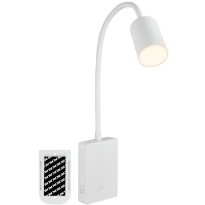 BRILONER LED Leselampe, Akku, Touch, Dimmbar, Halterung zum Kleben, Weiß Warmweißes Licht, Wandlampe, Bettlampe, Leselampe Bett, ohne Stromanschluss, Akku Wechselbar, 7x51x4,5 cm, IP20, LED BRILONER LED Leselampe, Akku, Touch, Dimmbar, Halterung zum Kleben, Weiß Warmweißes Licht, Wandlampe, Bettlampe, Leselampe Bett, ohne Stromanschluss, Akku Wechselbar, 7x51x4,5 cm, IP20, LED