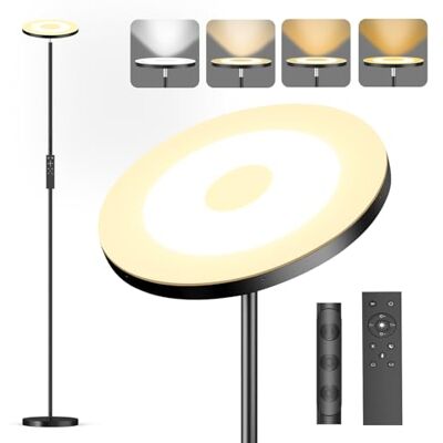 YICAIZI Stehlampe Dimmbar LED 36W, Modern Deckenfluter mit 2700K-6500K Stufenlos Dimmbar Stehleuchte mit Fernbedienung & Touch-Steuerung für Wohnzimmer Schlafzimmer Büro YICAIZI Stehlampe Dimmbar LED 36W, Modern Deckenfluter mit 2700K-6500K Stufenlos Dimmbar Stehleuchte mit Fernbedienung & Touch-Steuerung für Wohnzimmer Schlafzimmer Büro