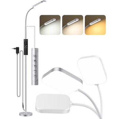 YICAIZI LED Stehlampe dimmbar 18W, 1850lm – Stehleuchte Wohnzimmer mit Fernbedienung, 3000–6500K, stufenlos dimmbar, Leselampe Bett mit Nachtlicht, moderne Stehlampe mit Prismadiffusor YICAIZI LED Stehlampe dimmbar 18W, 1850lm – Stehleuchte Wohnzimmer mit Fernbedienung, 3000–6500K, stufenlos dimmbar, Leselampe Bett mit Nachtlicht, moderne Stehlampe mit Prismadiffusor