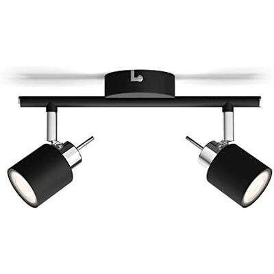 Philips Meranti Deckenspots (35 W), elegante Deckenleuchte mit 2 flexiblen Spots, GU10 Leuchte ohne Leuchtmittel, schwarz Philips Meranti Deckenspots (35 W), elegante Deckenleuchte mit 2 flexiblen Spots, GU10 Leuchte ohne Leuchtmittel, schwarz