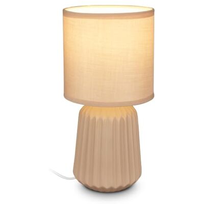 BRILONER Nachttischlampe Keramikfuß Kabelschalter Beige 13x27 cm E14 Fassung max. 25W mit Stecker Stoffschirm Tischlampe Leselampe Tischleuchte Wohnzimmerlampe Schlafzimmer Deko Wohnzimmer BRILONER Nachttischlampe Keramikfuß Kabelschalter Beige 13x27 cm E14 Fassung max. 25W mit Stecker Stoffschirm Tischlampe Leselampe Tischleuchte Wohnzimmerlampe Schlafzimmer Deko Wohnzimmer